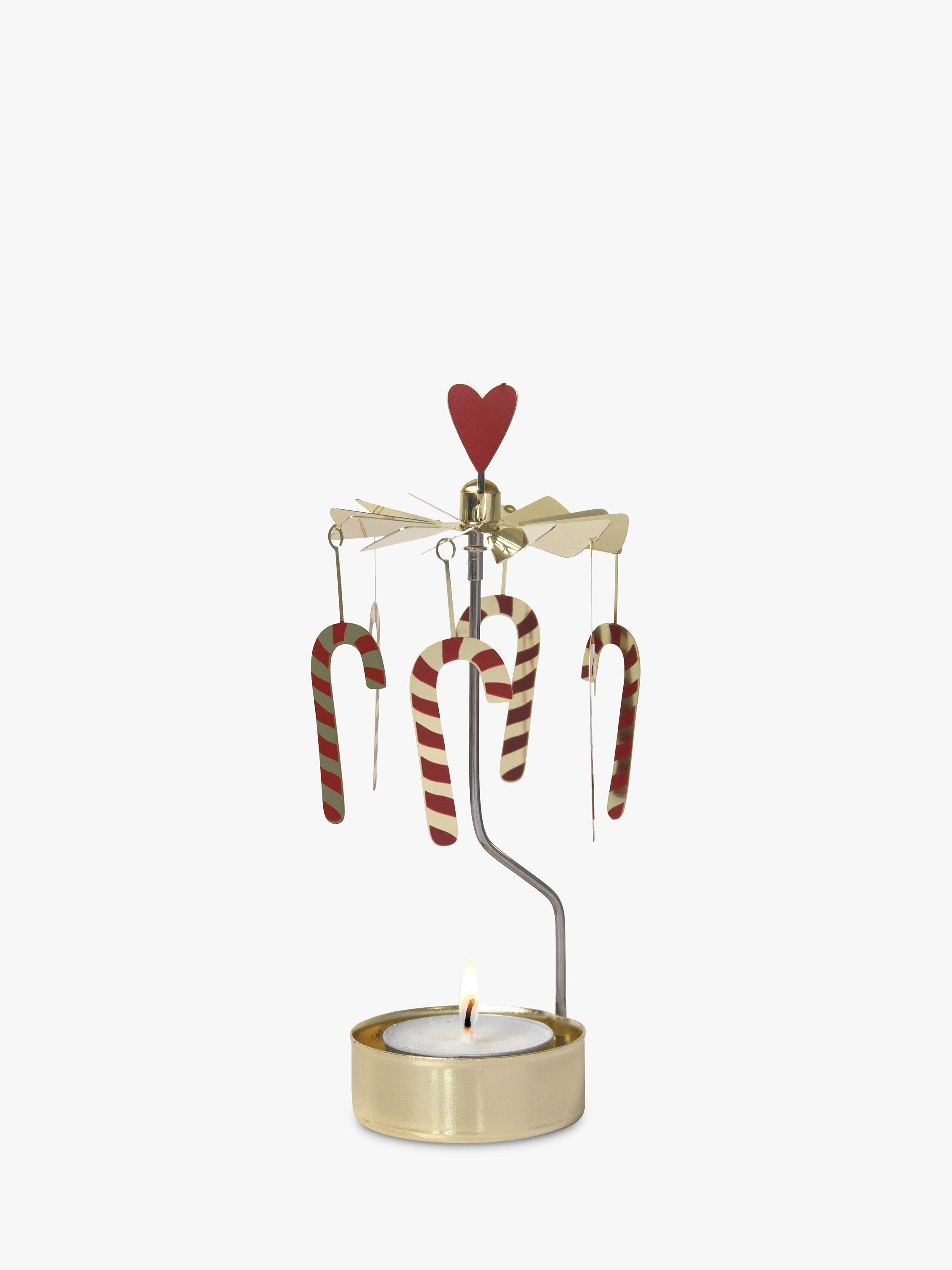 Pluto Produkter Candy Cane Spinner Tealight Candle Holder, Gold