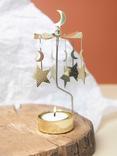 Pluto Produkter Moon & Stars Tealight Candle Holder, Metallic Gold