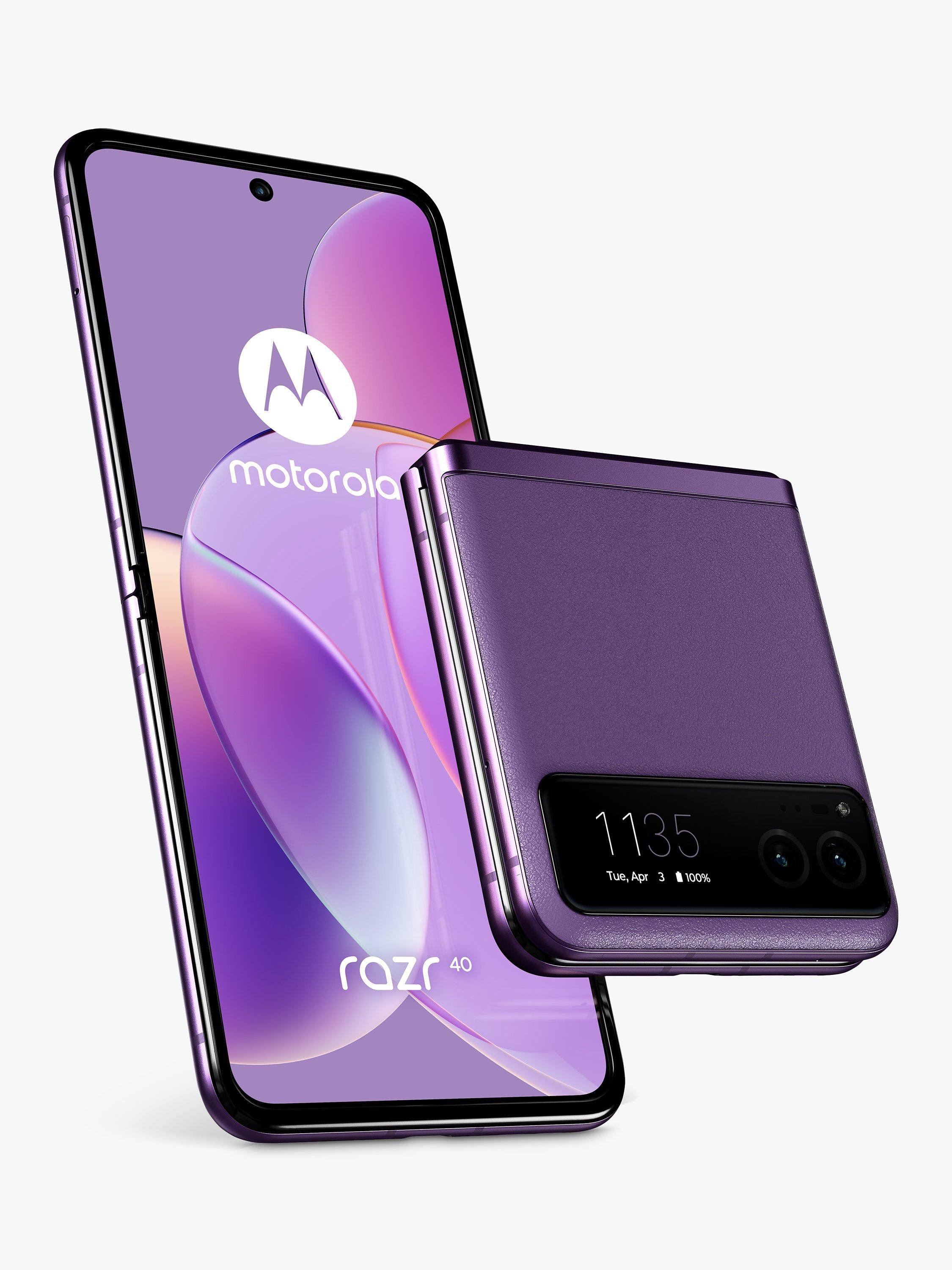 Motorola Razr 40 Foldable Smartphone, 8GB RAM, 6.9”, 5G, SIM Free, 256GB, Summer Lilac