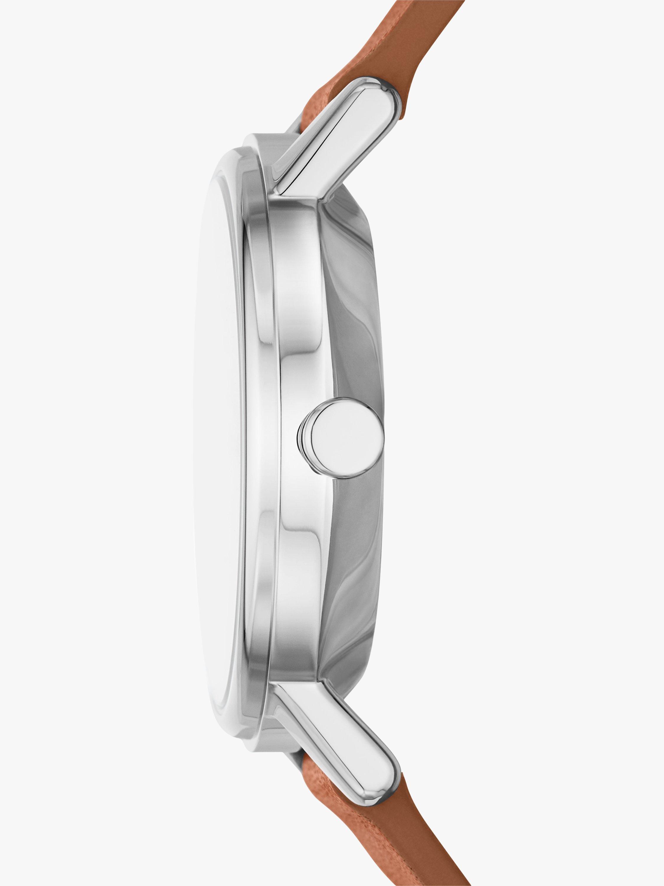 Product image 2 of 6, which shows Skagen SKW3103 Women's Kuppel Lille Leather Strap Watch, Brown