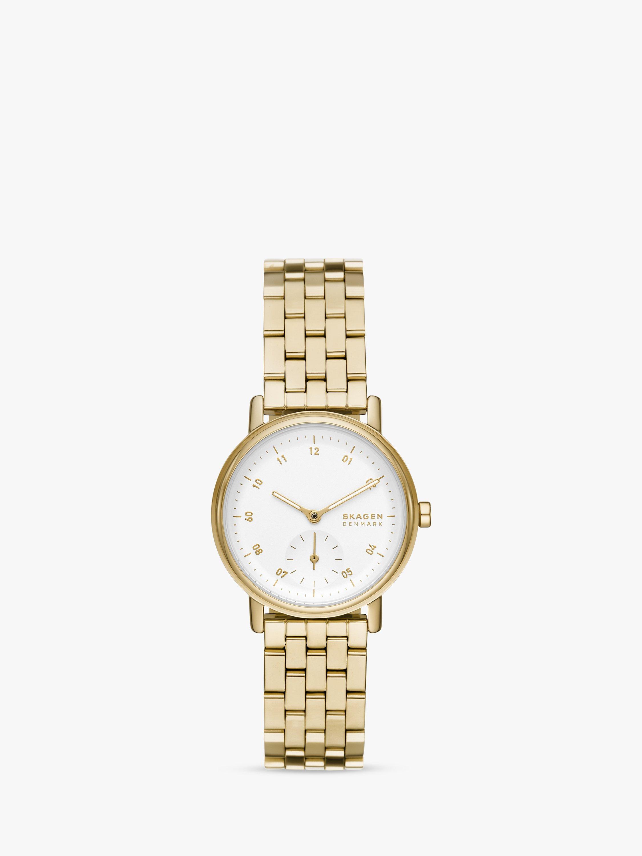 Product image 1 of 6, which shows Skagen SKW3102 Women's Kuppel Lille Bracelet Strap Watch, Gold