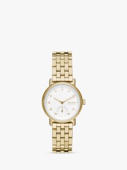 Skagen SKW3102 Women's Kuppel Lille Bracelet Strap Watch, Gold, Gold
