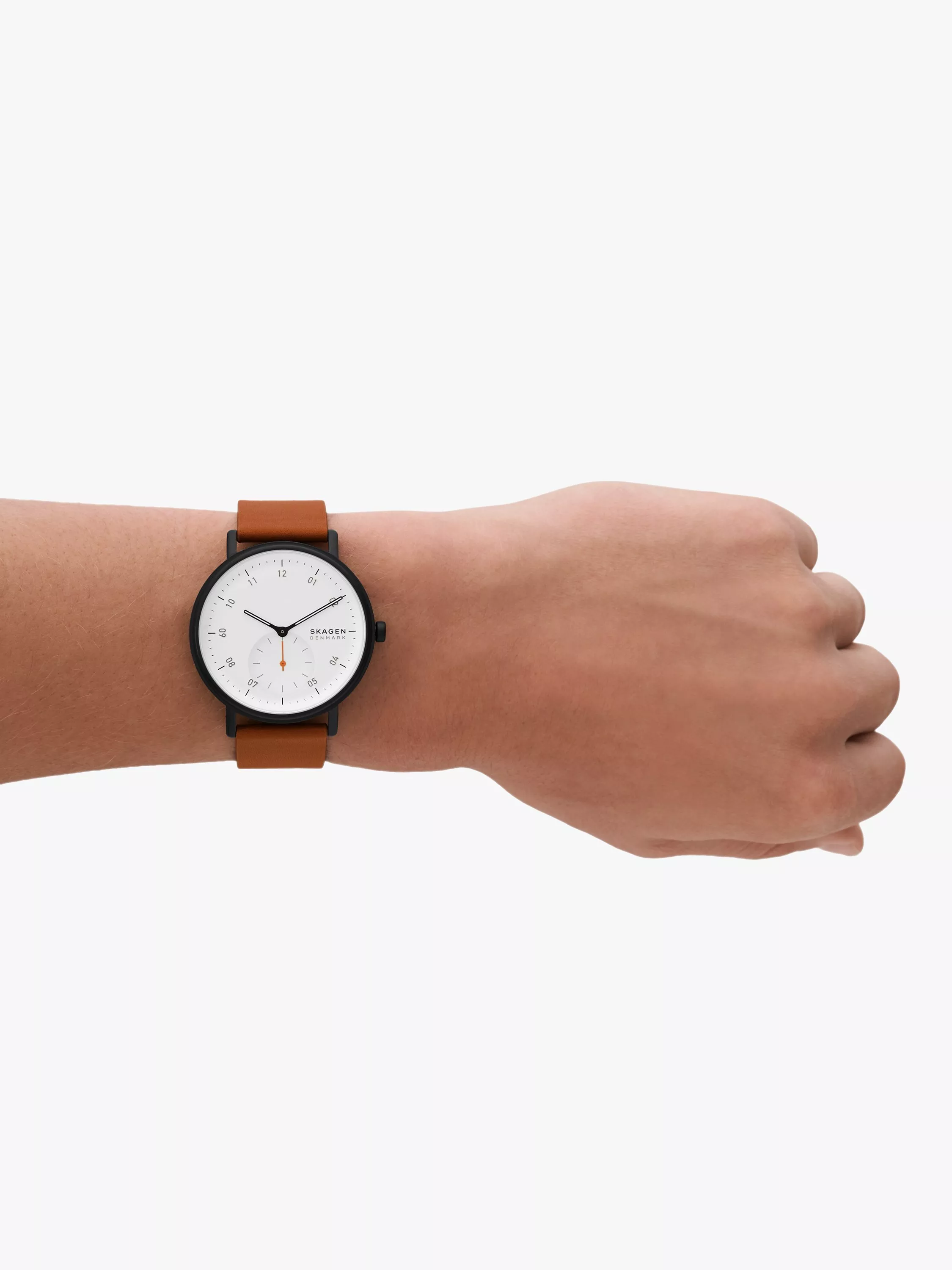 Skagen herenhorloge Kuppel quartz/3 wijzerwerk 44mm kastmaat met een roestvrij stalen armband SKW6891