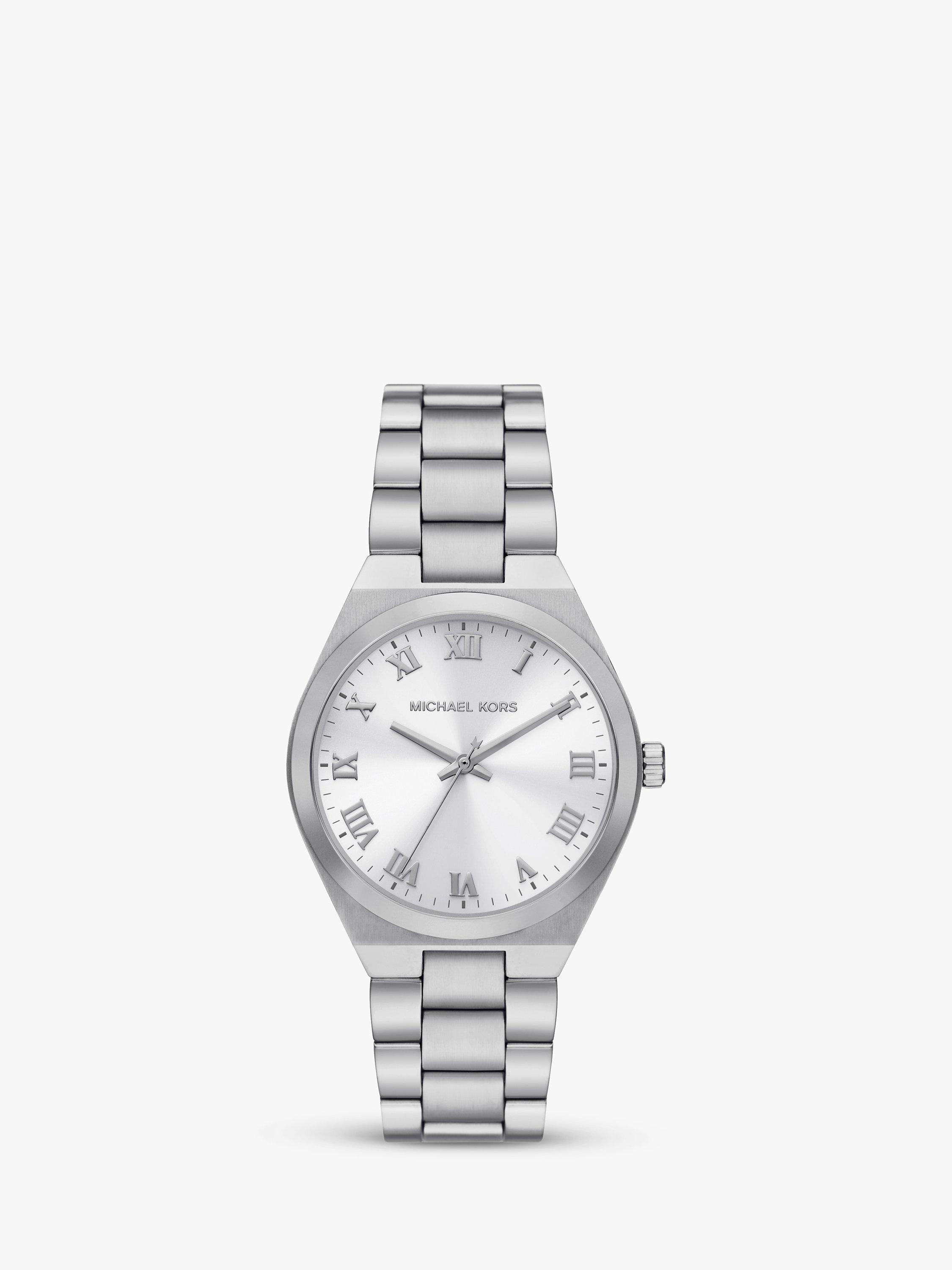Michael Kors Lennox Sunray Dial Bracelet Strap Watch, Silver