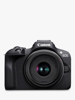 Canon EOS R100 Compact System Camera with RF-S 18-45mm Zoom Lens, 4K Ultra HD, 24.1MP, Wi-Fi, Bluetooth, OLED EVF, 3" Screen, Black - view 2, Black