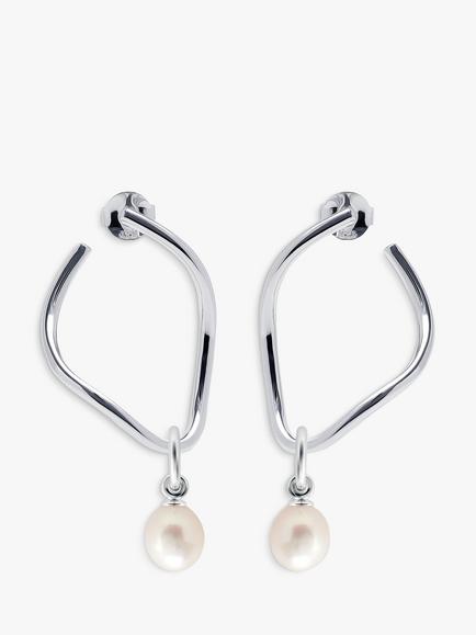 Recognised Freedom Pearl Earrings, Silver