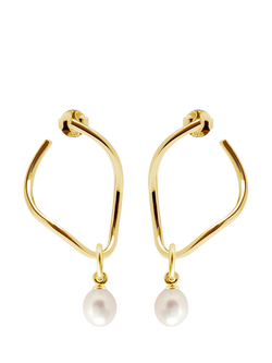 Recognised Freedom Pearl Earrings, Gold