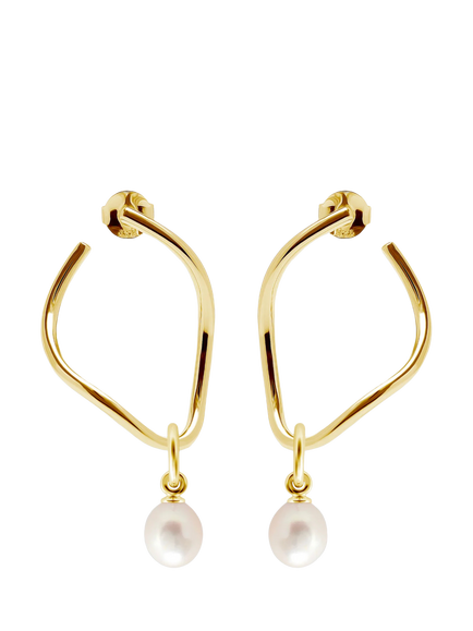 Recognised Freedom Pearl Earrings, Gold