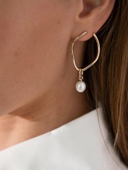 Recognised Freedom Pearl Earrings - view 2, Gold