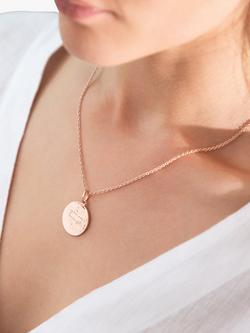 Recognised You Are Enough Textured Popon Pendant Necklace - view 2, Rose Gold