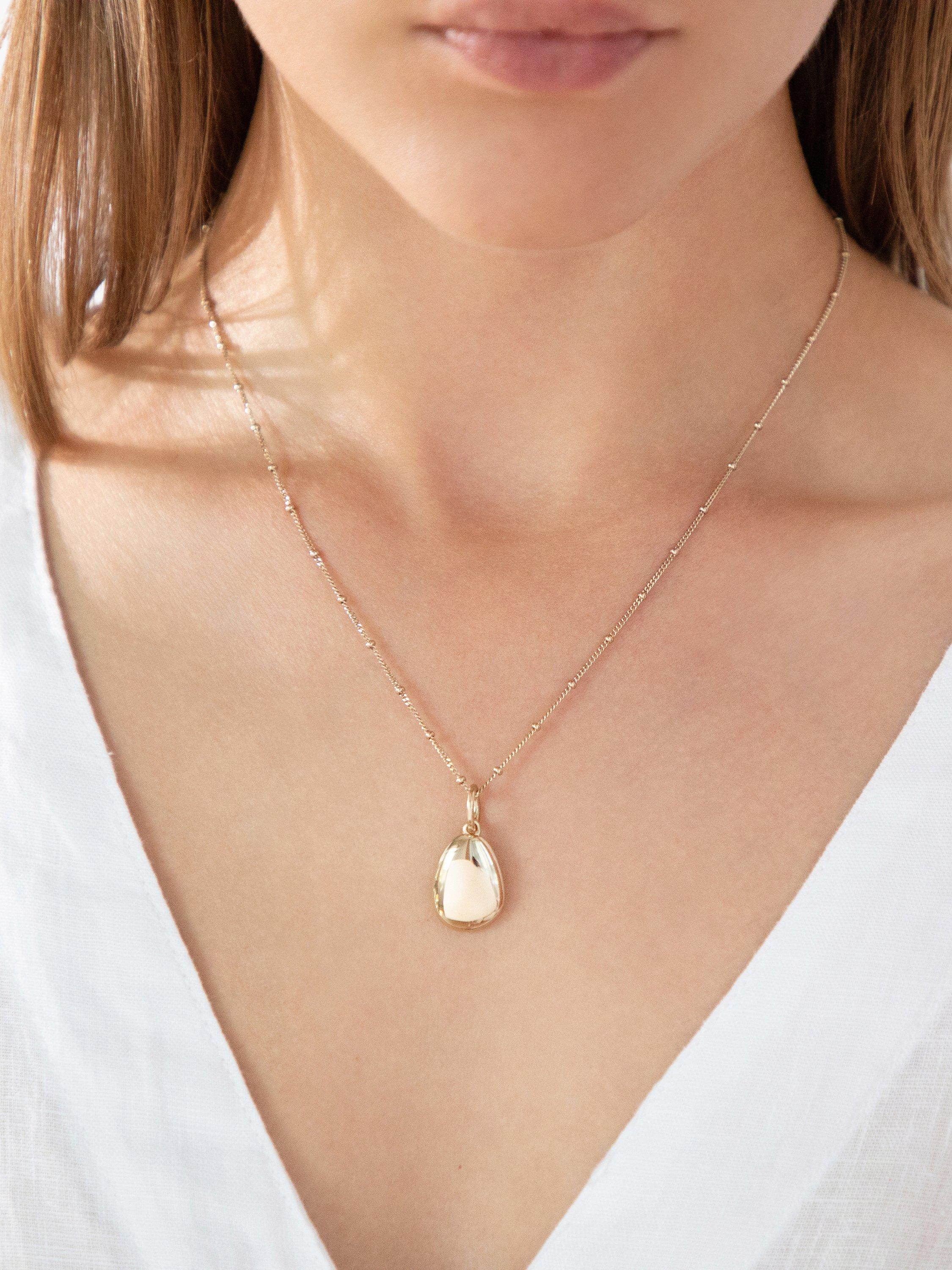 Recognised Pebble Bobble Pendant Necklace, Gold