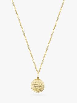 Recognised You Are Enough Textured Popon Pendant Necklace, Gold