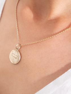 Recognised You Are Enough Textured Popon Pendant Necklace - view 2, Gold