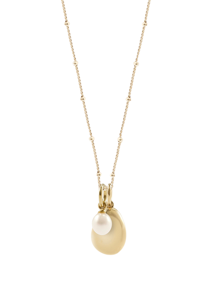 Recognised Pebble Pearl Bobble Chain Necklace, Gold