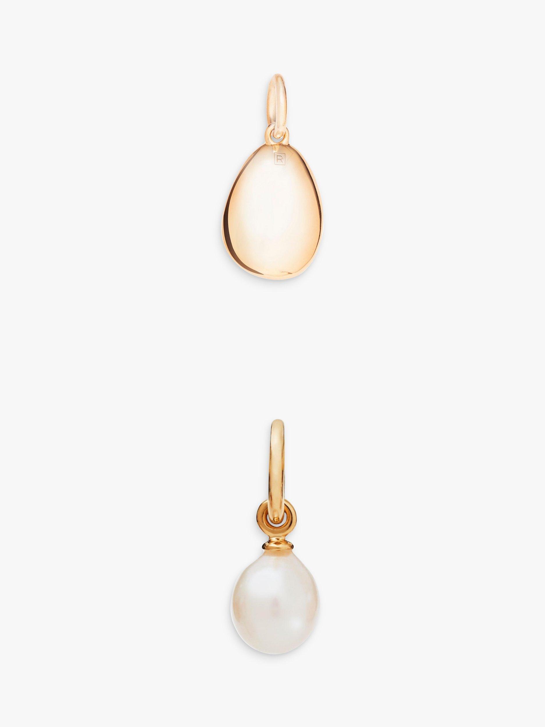 Product image 4 of 7, which shows Recognised Pebble Pearl Bobble Chain Necklace, Gold