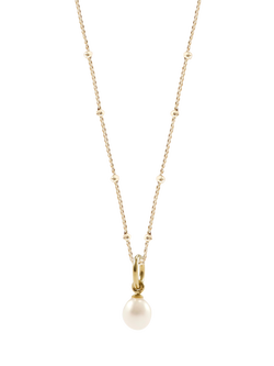Recognised Freedom Pearl Bobble Chain Pendant Necklace, Gold