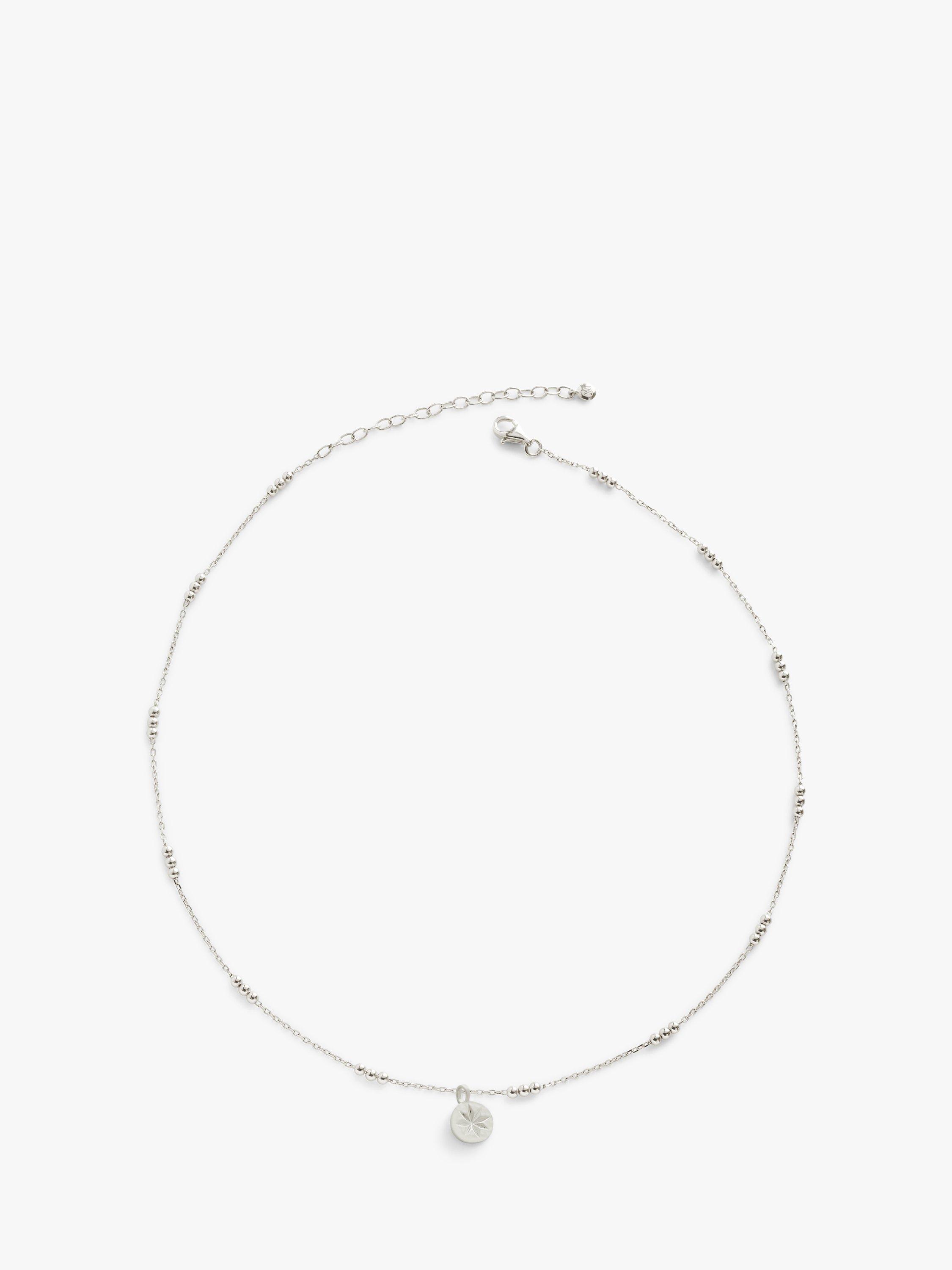 Product image 1 of 4, which shows Monica Vinader Triple Bead Guiding Star Pendant Necklace, Silver