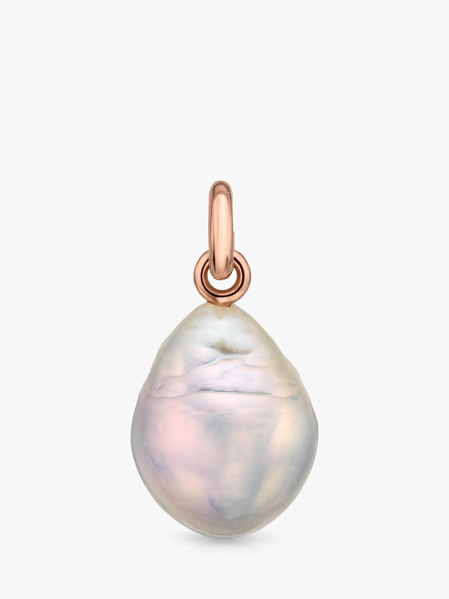 Product image 3 of 4, which shows Monica Vinader Nura Pearl Chain Necklace, Rose Gold