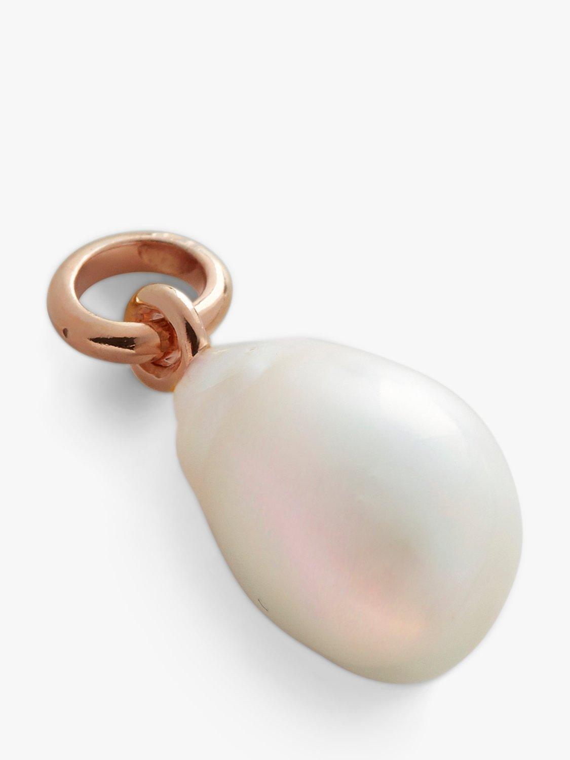 Product image 4 of 4, which shows Monica Vinader Nura Pearl Chain Necklace, Rose Gold