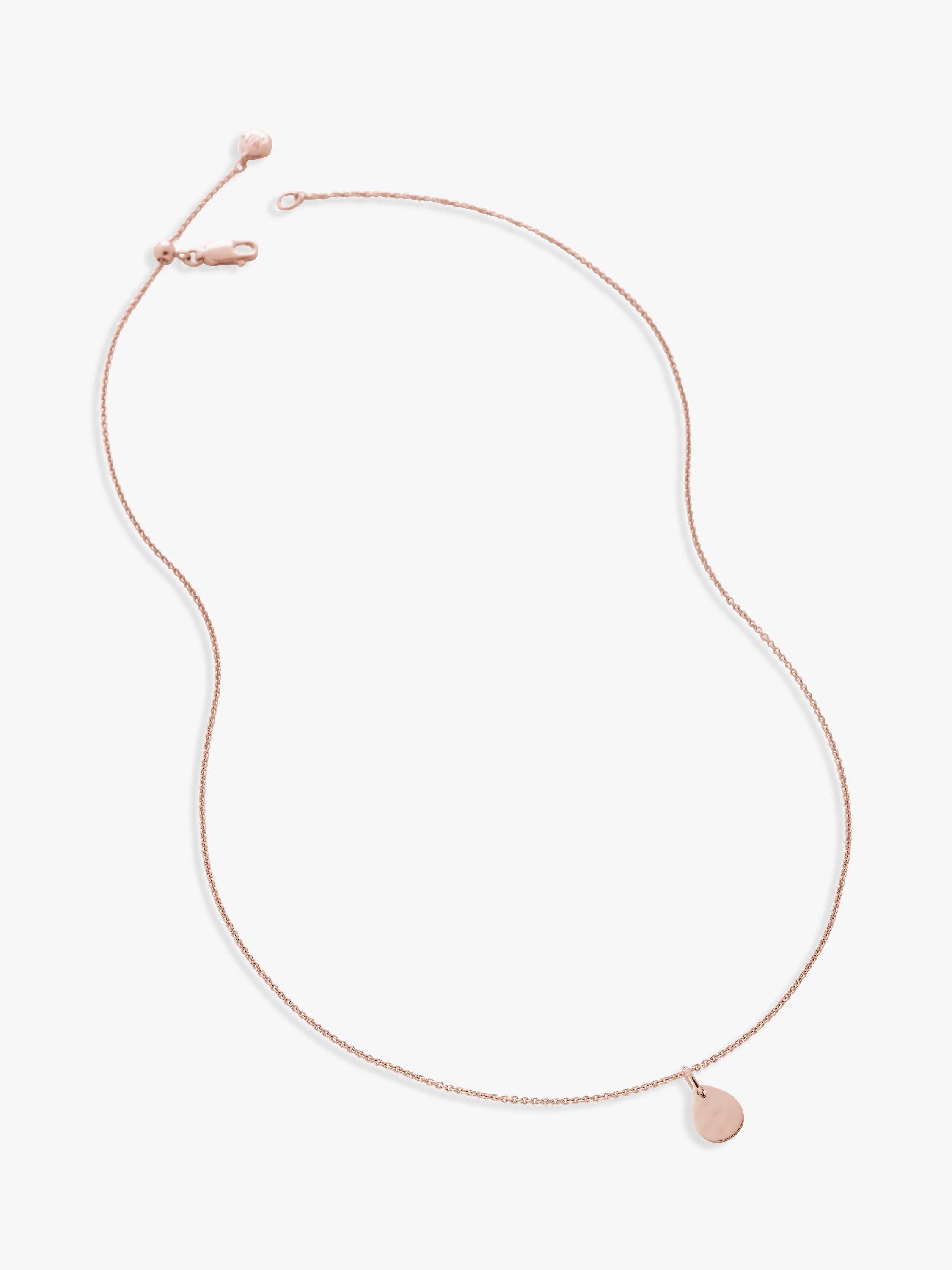 Product image 1 of 4, which shows Monica Vinader Ziggy Mini Petal Pendant Necklace, Rose Gold