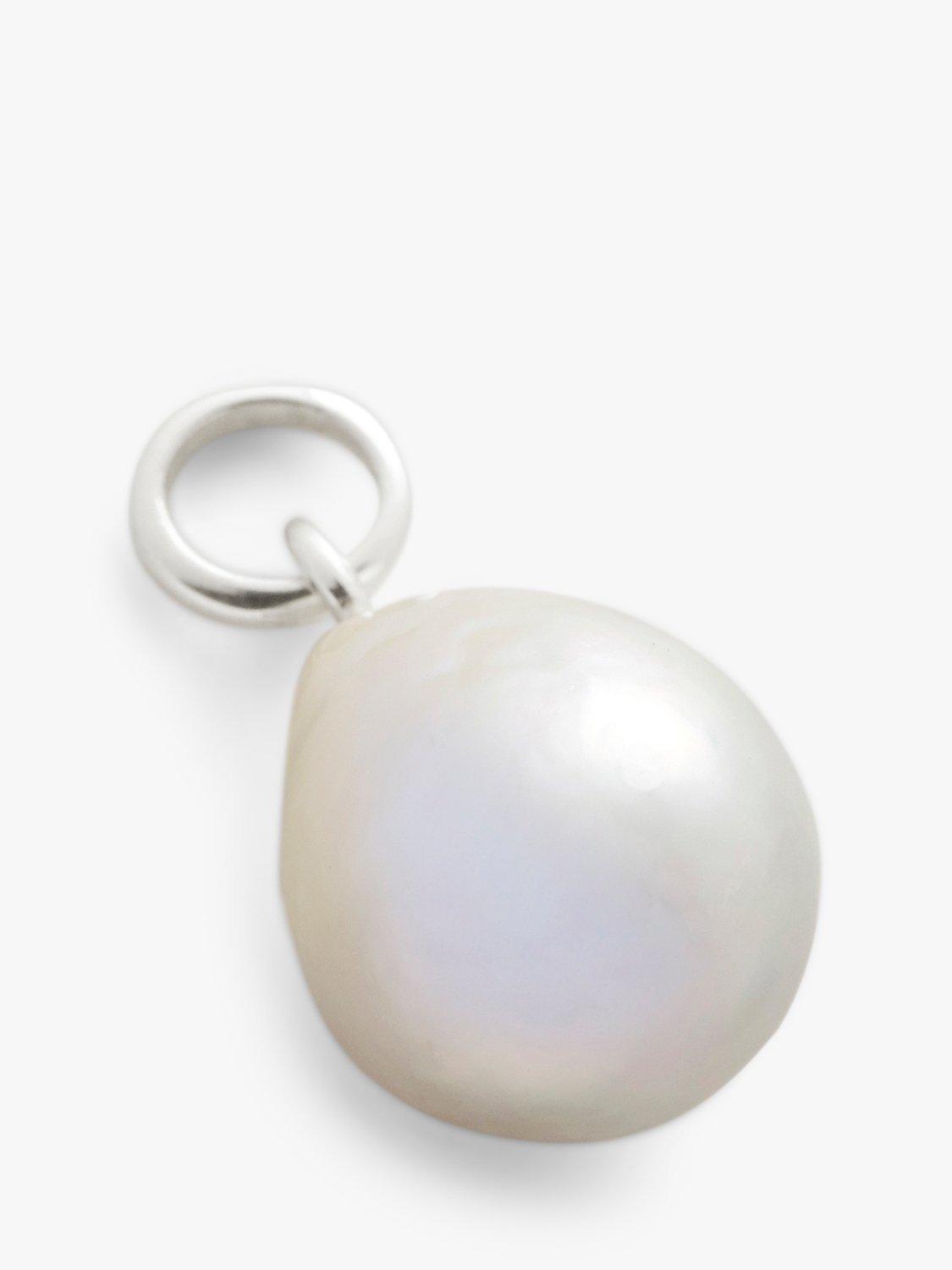 Product image 3 of 3, which shows Monica Vinader Nura Pearl Necklace, Silver