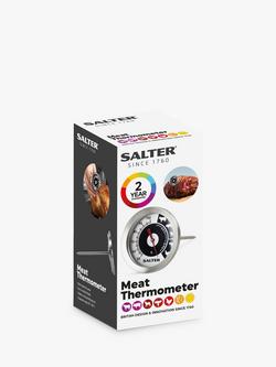 Salter Stainless Steel Analogue Indoor/Outdoor Meat Thermometer, Black