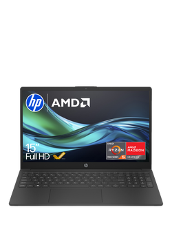 HP 15-fc0017na Laptop, AMD Ryzen 5 Processor, 8GB RAM, 256GB SSD, 15.6" Full HD, Black, Black
