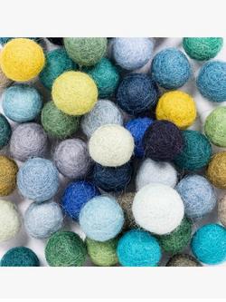 Habico Wool Felt Balls, Pack of 50, Blue