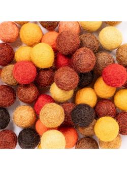 Habico Wool Felt Balls, Pack of 50, Yellow