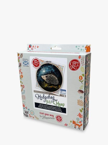 The Crafty Kit Company Hedgehog Needle Felting Hoop Kit - view 2, Multi