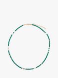 Deborah Blyth Green Agate & Pearl Beaded Necklace, Gold