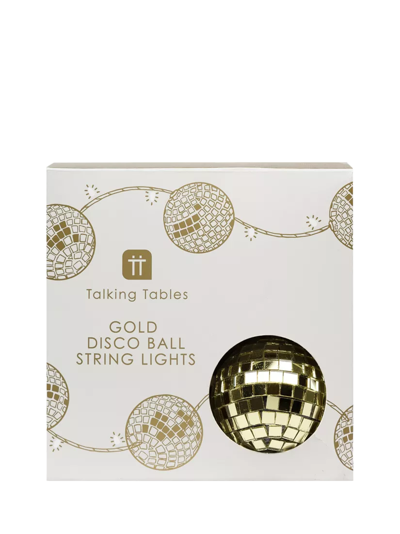 Talking Tables 10 LED Disco Ball Lights, Gold
