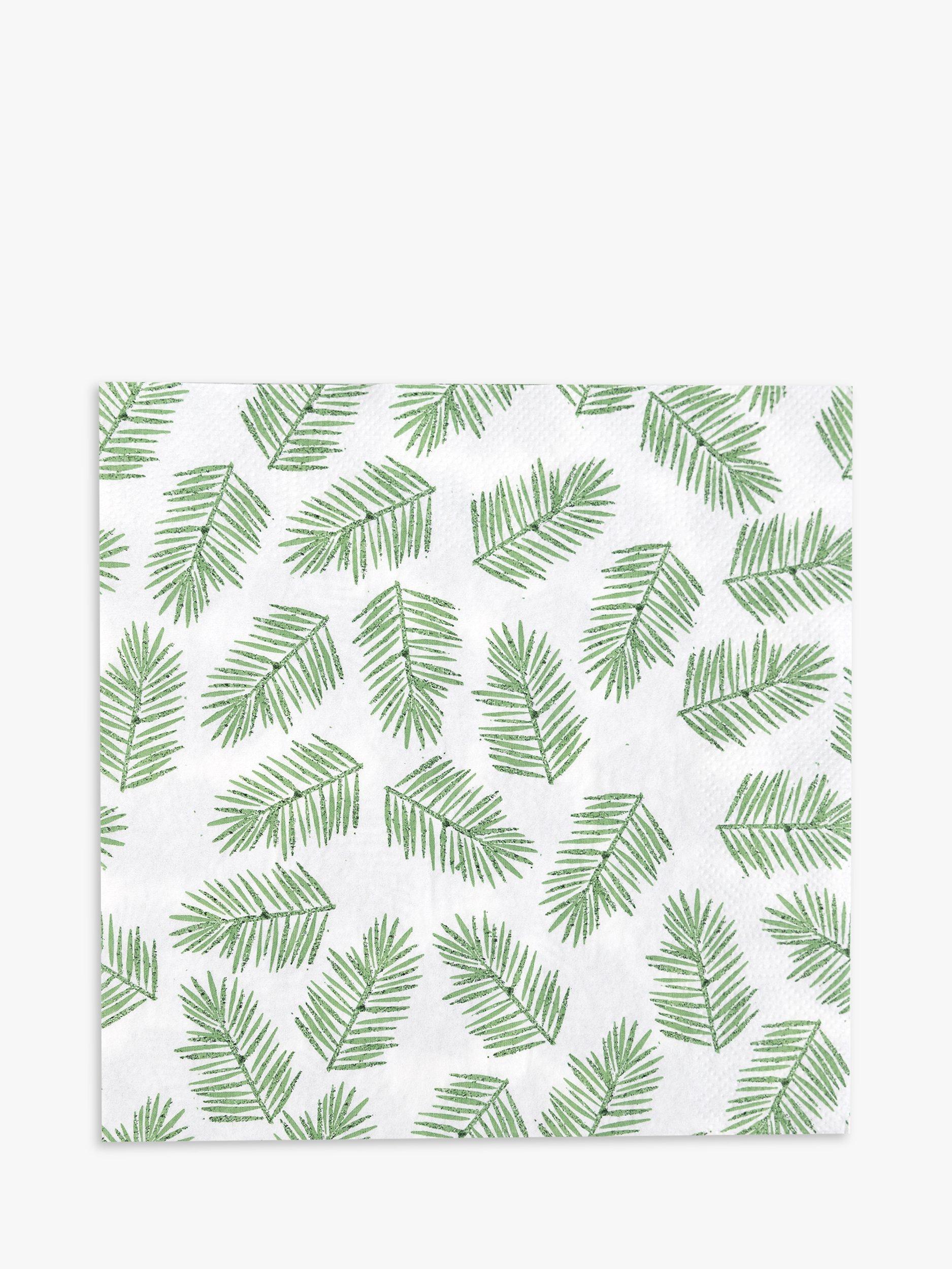 John Lewis Fir Sprig Paper Napkin, Green, Pack of 20