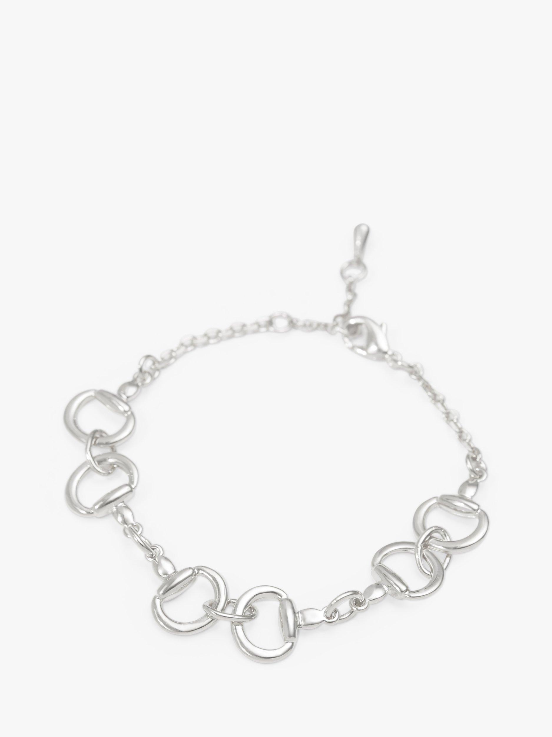 Product image 1 of 4, which shows Jon Richard Snaffle Chain Bracelet, Silver
