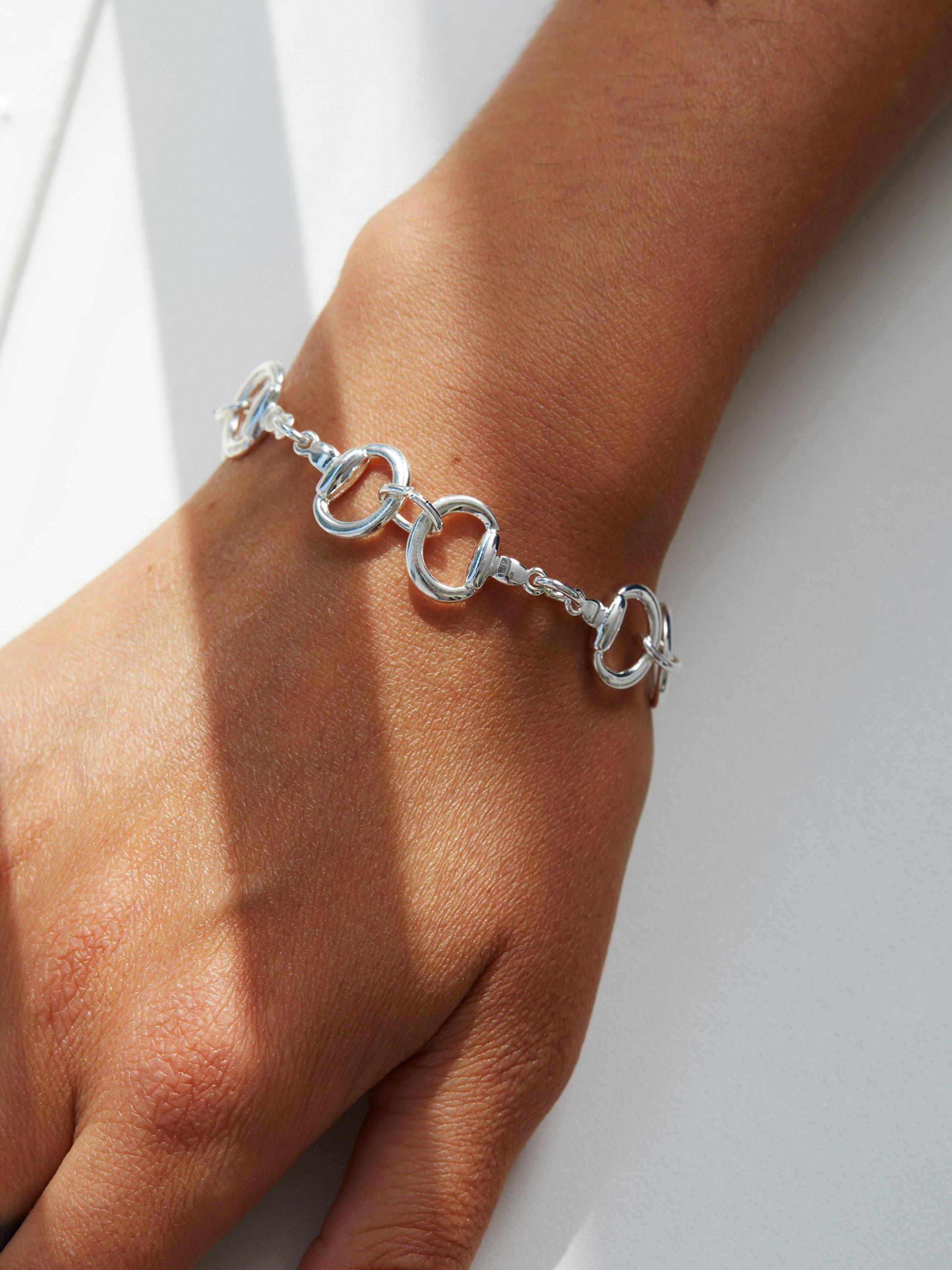 Product image 2 of 4, which shows Jon Richard Snaffle Chain Bracelet, Silver