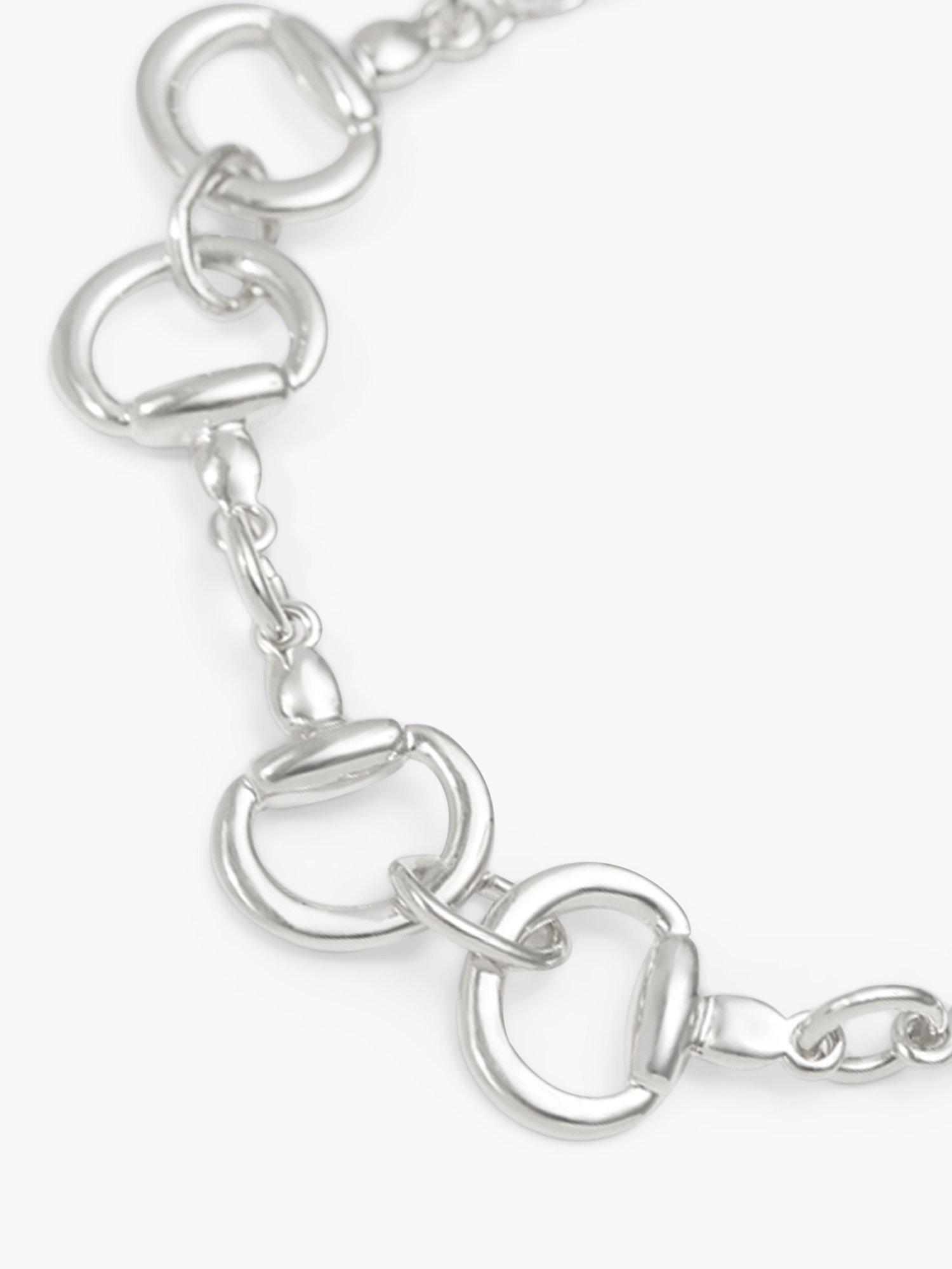 Product image 3 of 4, which shows Jon Richard Snaffle Chain Bracelet, Silver