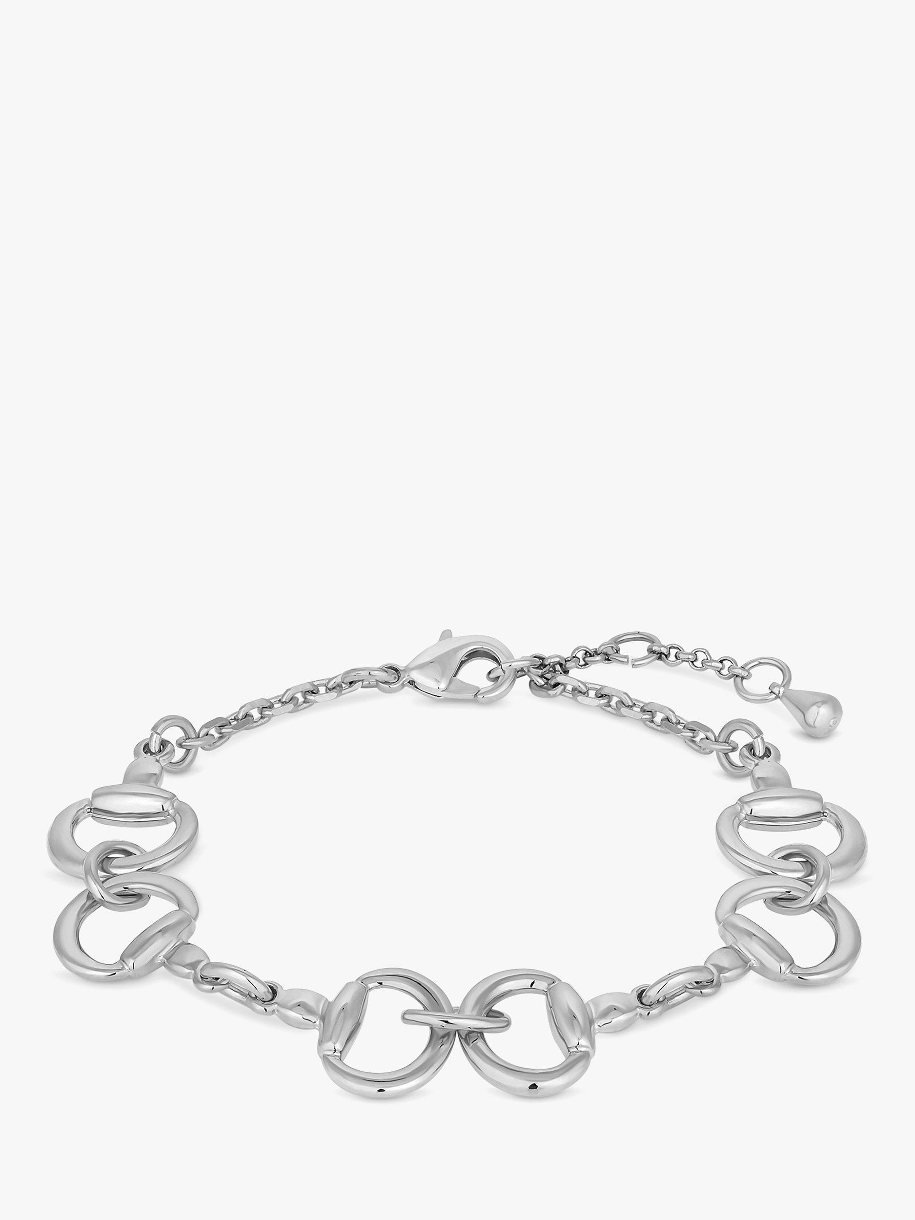 Product image 4 of 4, which shows Jon Richard Snaffle Chain Bracelet, Silver
