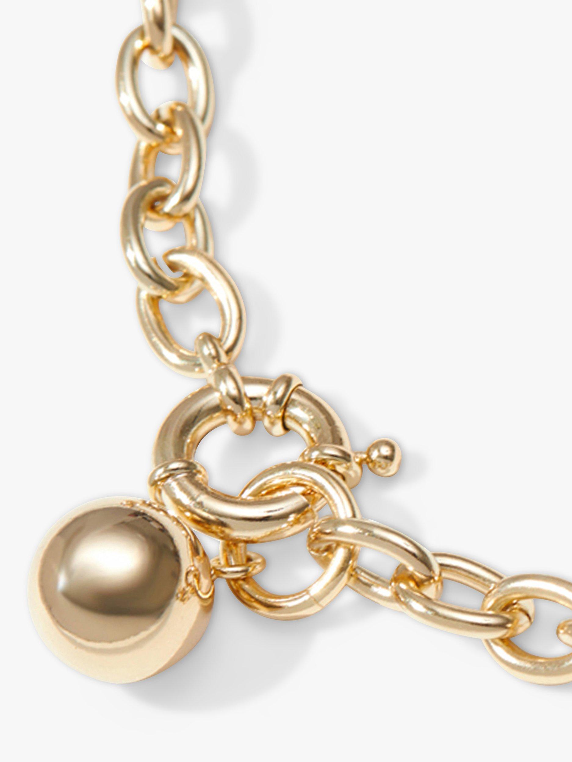 Product image 3 of 4, which shows Jon Richard Polished Ball and Chain Bracelet, Gold