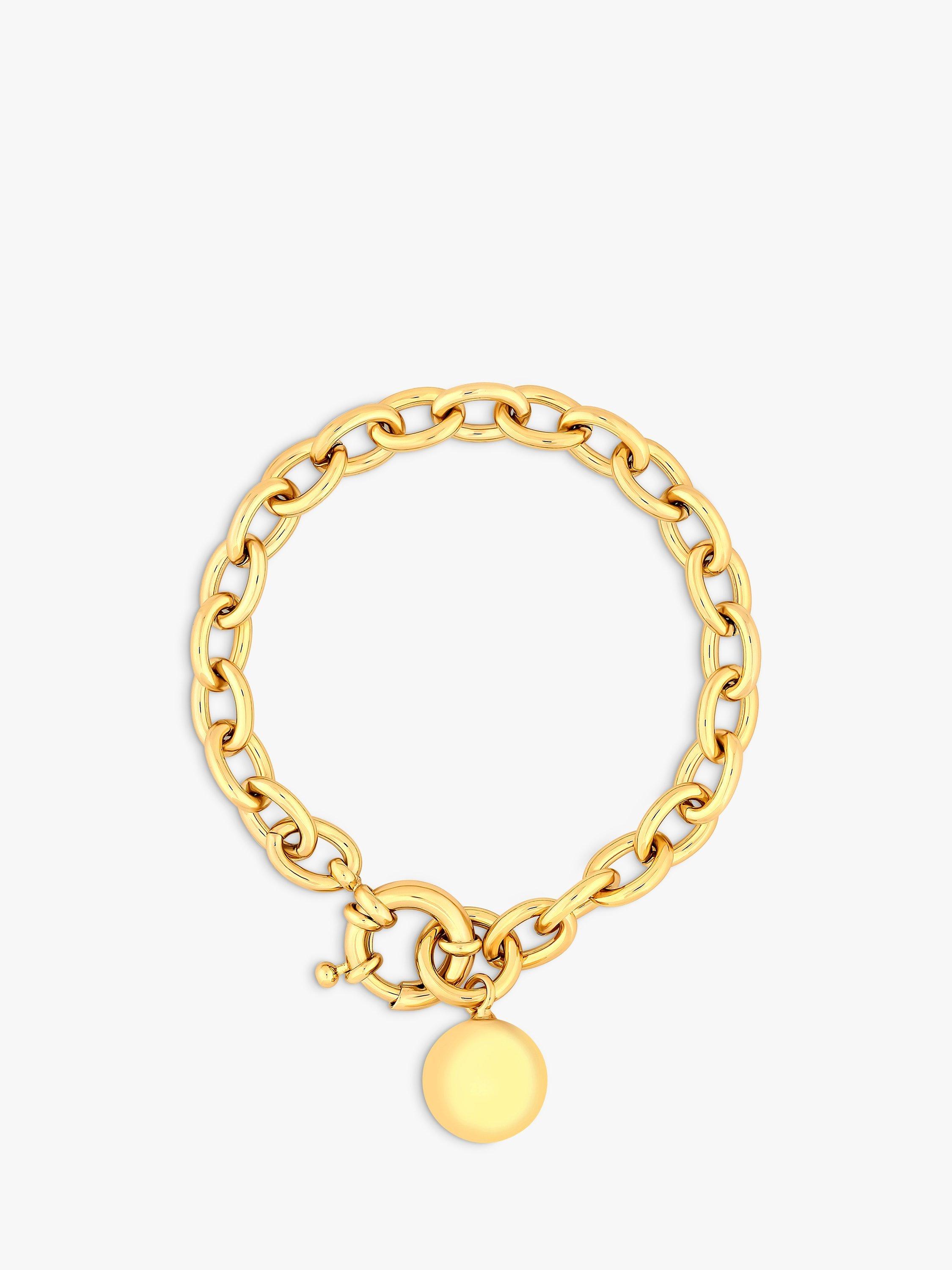 Product image 4 of 4, which shows Jon Richard Polished Ball and Chain Bracelet, Gold