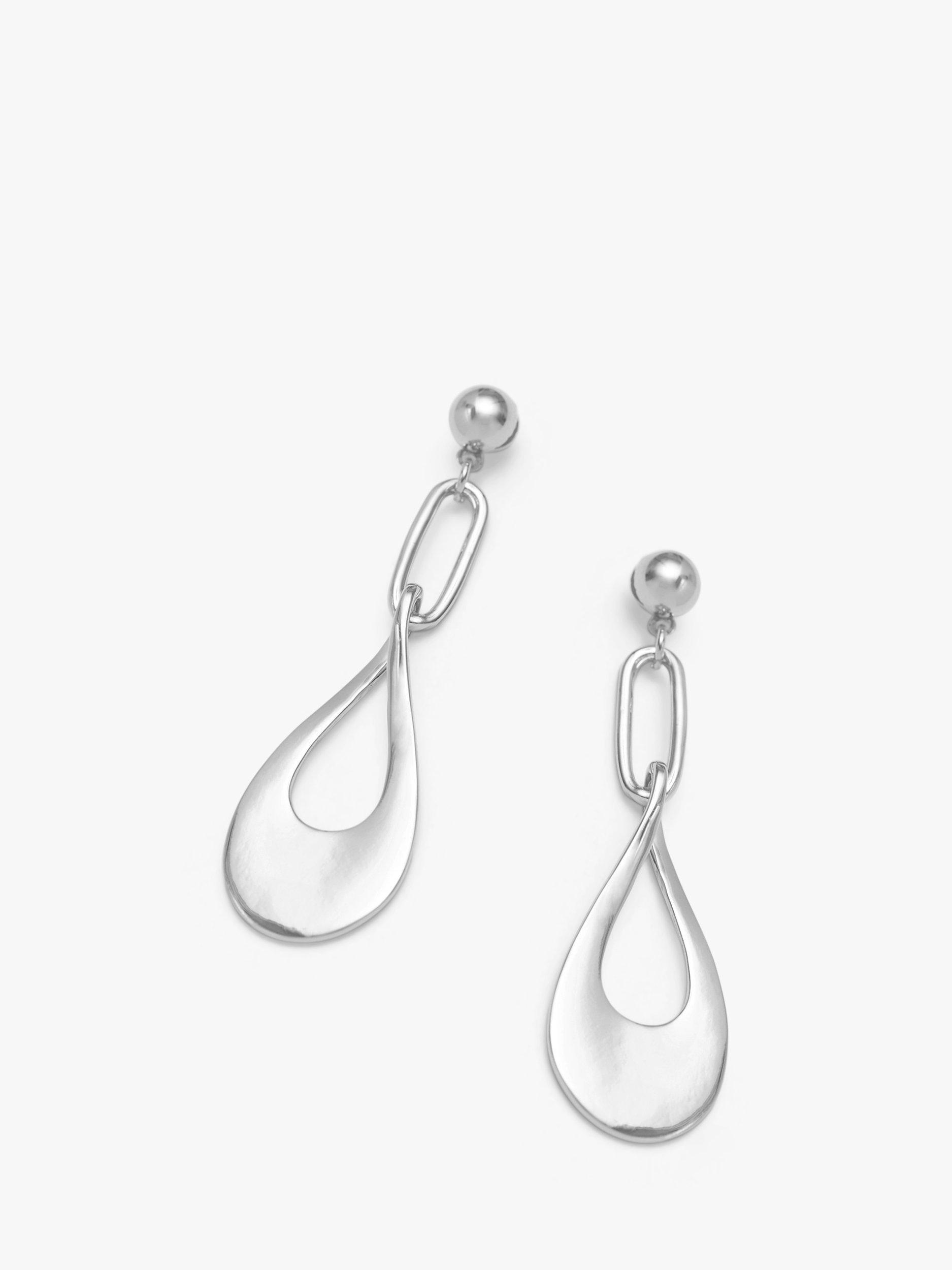 Jon Richard Polished Infinity Drop Earrings, Silver