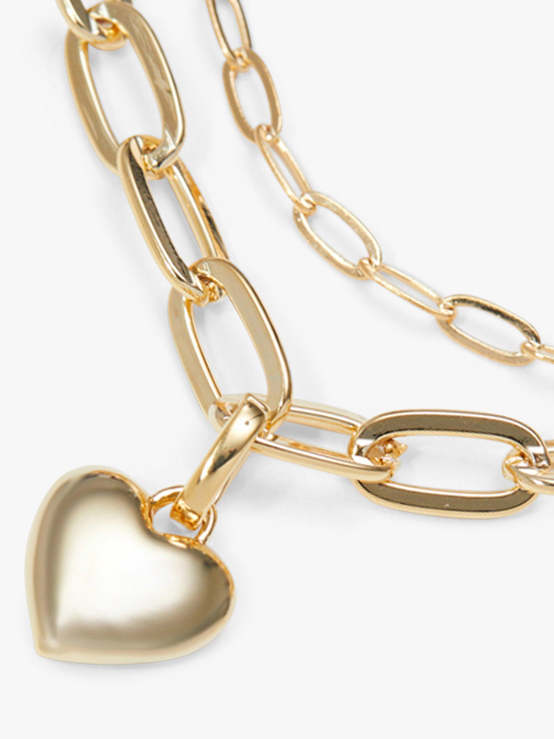 Product image 3 of 4, which shows Jon Richard Polished Heart Layered Necklace, Gold