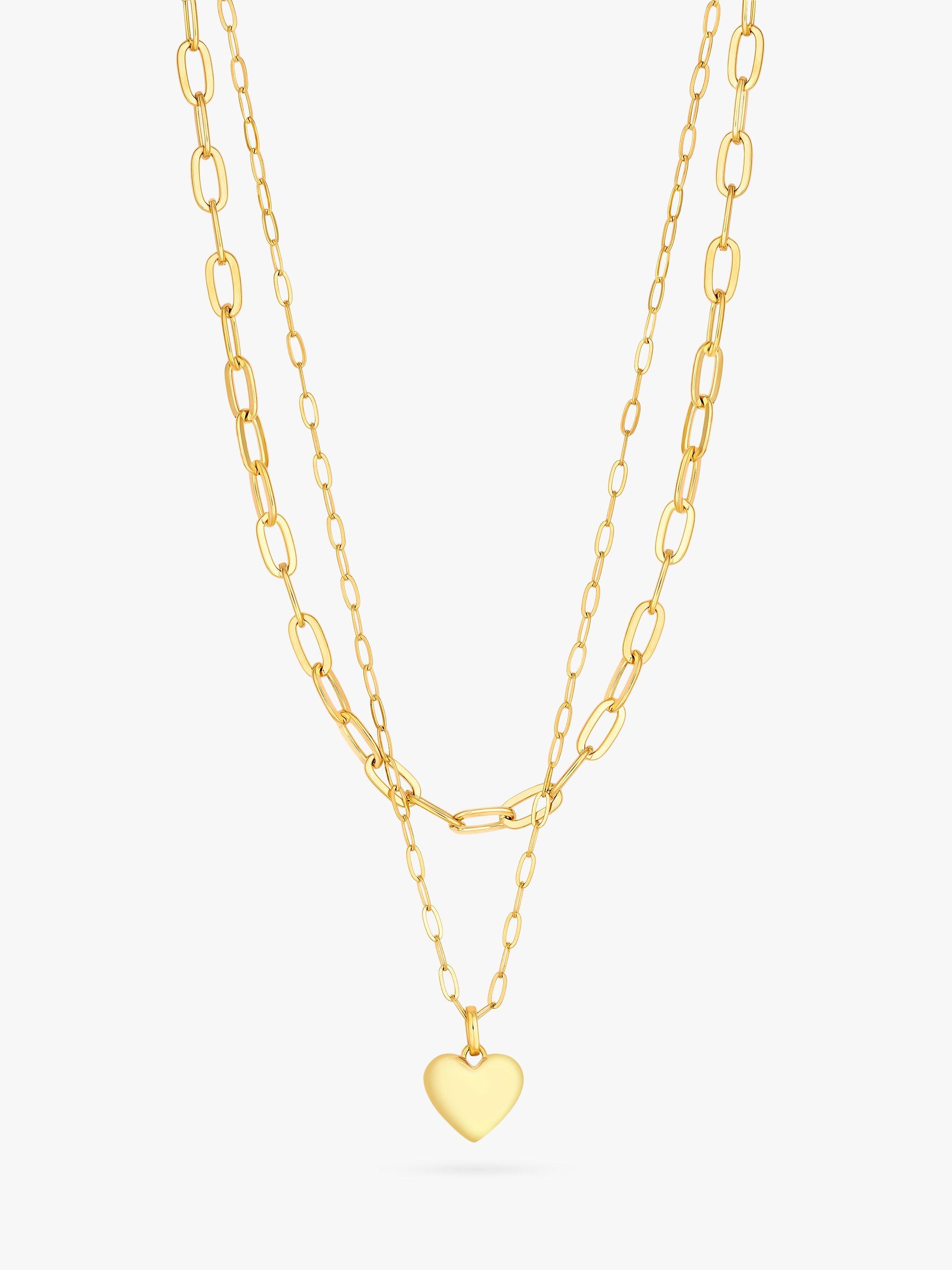 Product image 4 of 4, which shows Jon Richard Polished Heart Layered Necklace, Gold