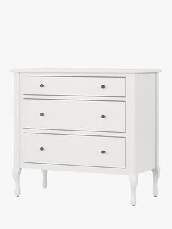 Laura Ashley Rosie Children's 3 Drawer Chest, Cotton White - view 2, Cotton White