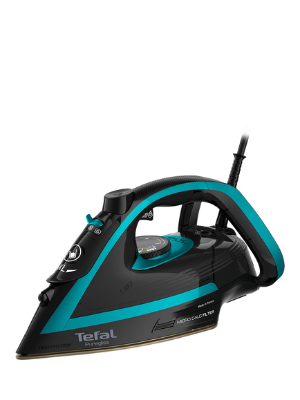 Tefal Puregliss FV8066 Steam Iron, Black/Blue, Black/Blue