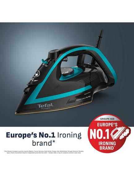 Tefal Puregliss FV8066 Steam Iron, Black/Blue - view 2, Black/Blue