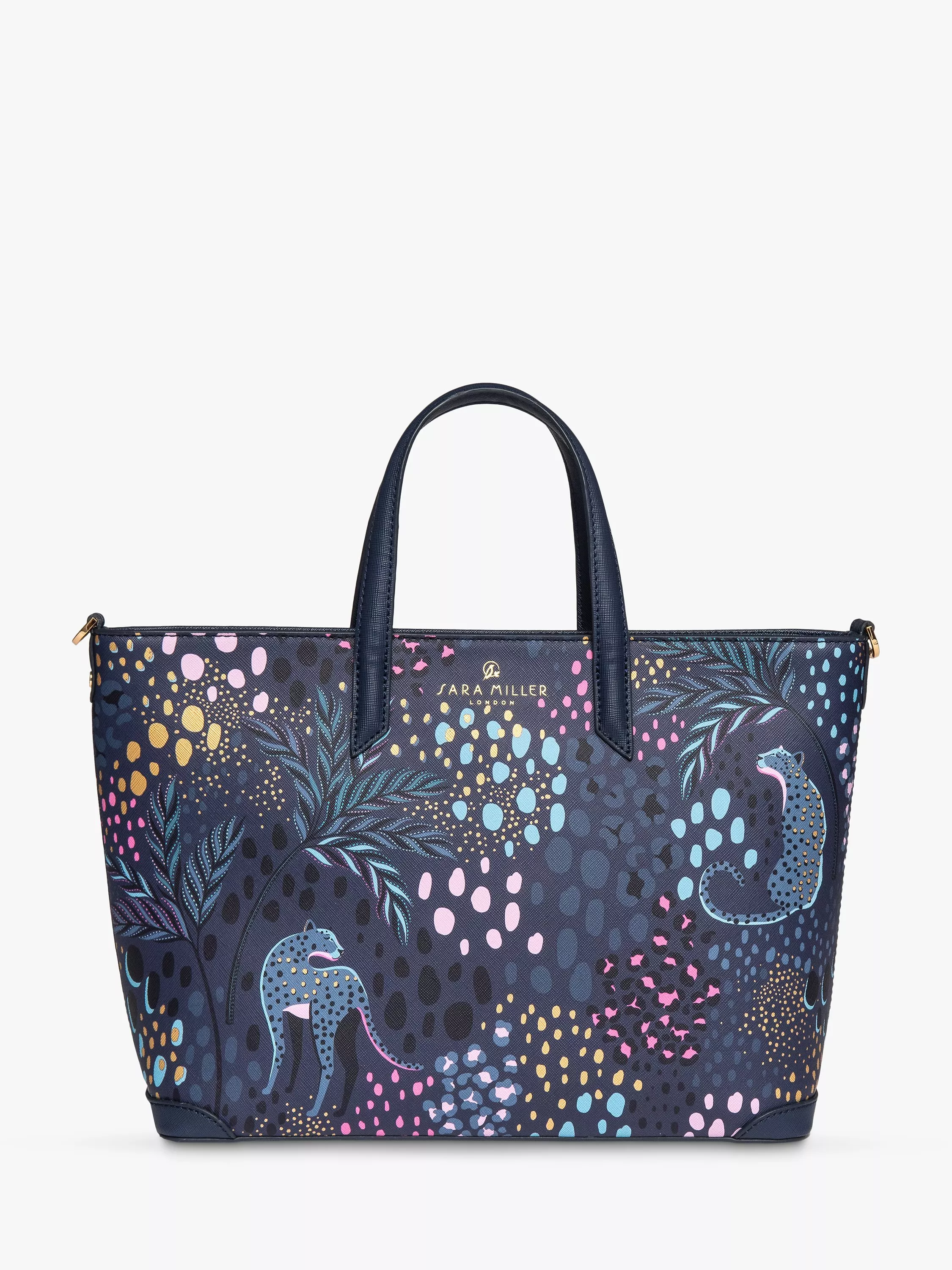Sara Miller Medium Tote Bag Midnight Leopard