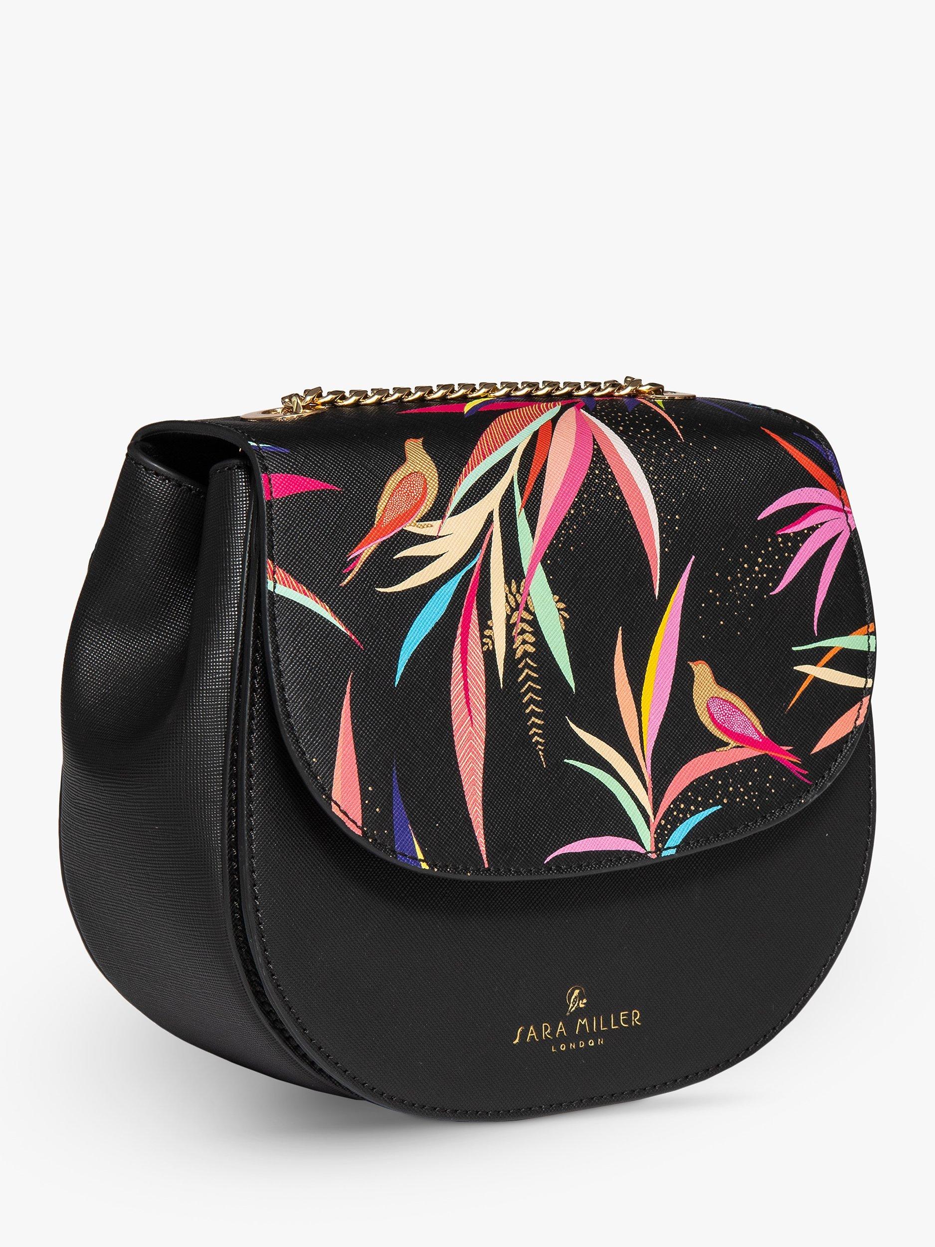 Product image 4 of 5, which shows Sara Miller Half Moon Cross Body Bag, Black Bamboo