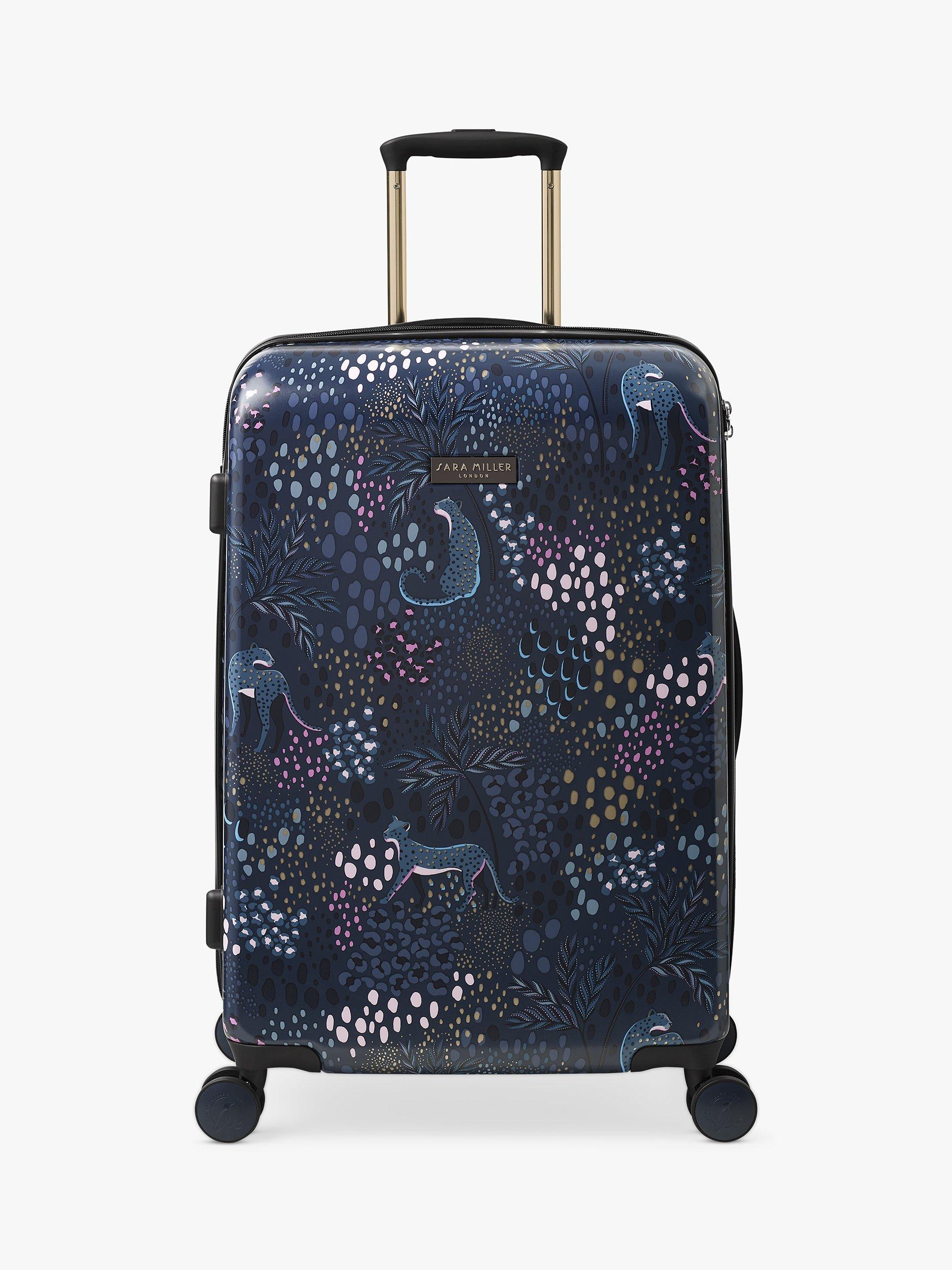 Sara Miller Midnight Leopard 67cm 4 Wheel Medium Suitcase