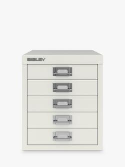 Bisley MultiDrawer 5 Drawer A4 Filing Cabinet, Chalk