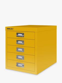Bisley MultiDrawer 5 Drawer A4 Filing Cabinet - view 2, Sunflower Yellow